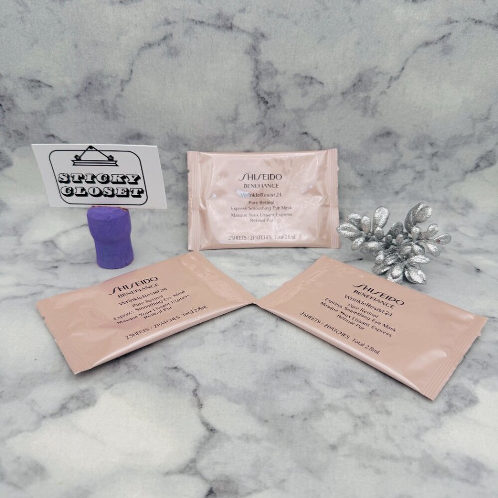 SHISEIDO Skincare Set-WrinkleResist24 Pure Retinol Smoothing Eye Mask-3pc-NEW